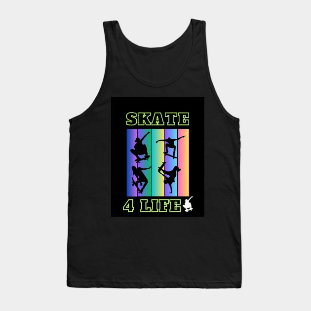 Cool “Skate 4 Life” Skateboarding Tank Top by Trendy Upbeat Styles
